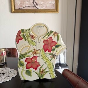 RARE Wooden Armoire Jamaican Joe Yellow Floral Shirt Design Trinket cabinet